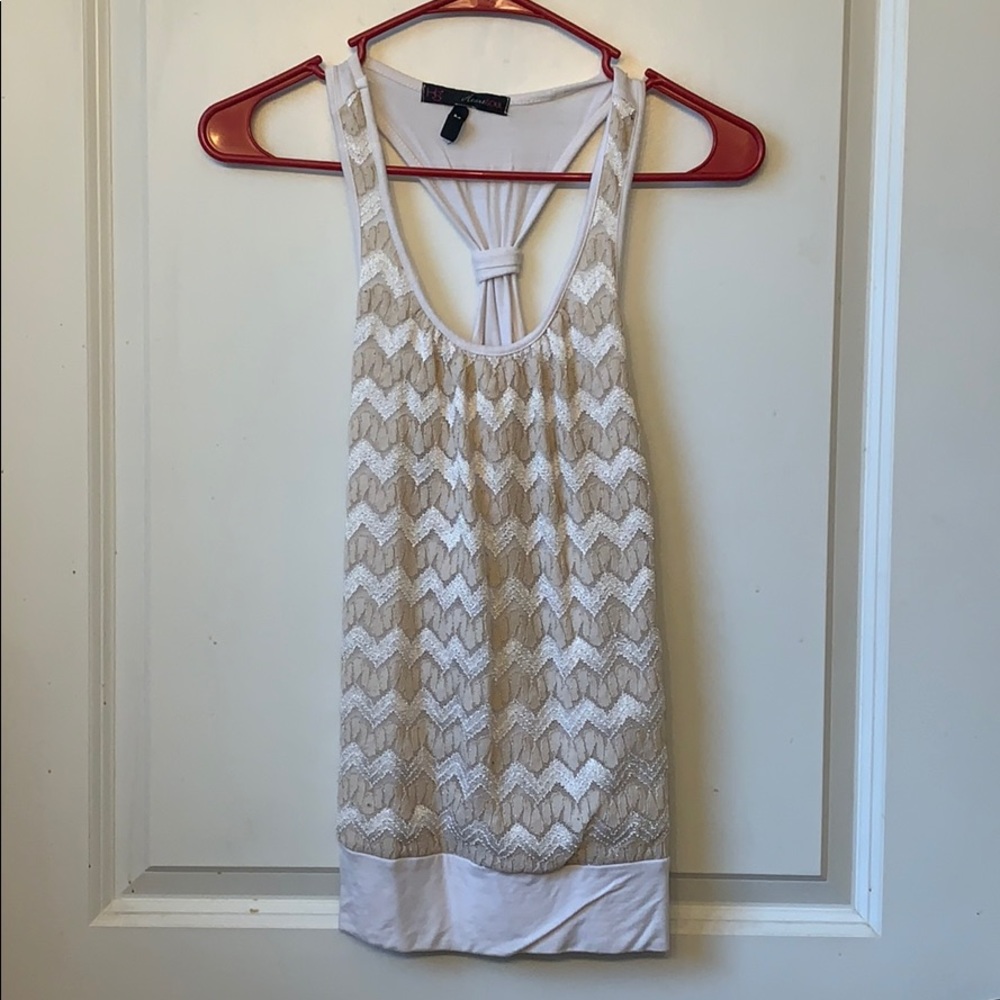 White/cream racer back tank